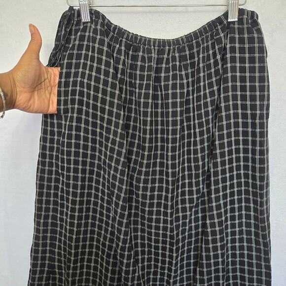UNIQLO C Women Modern Minimalist Elevated Basic Check Gathered Hips Midi Skirt S - Picture 3 of 11